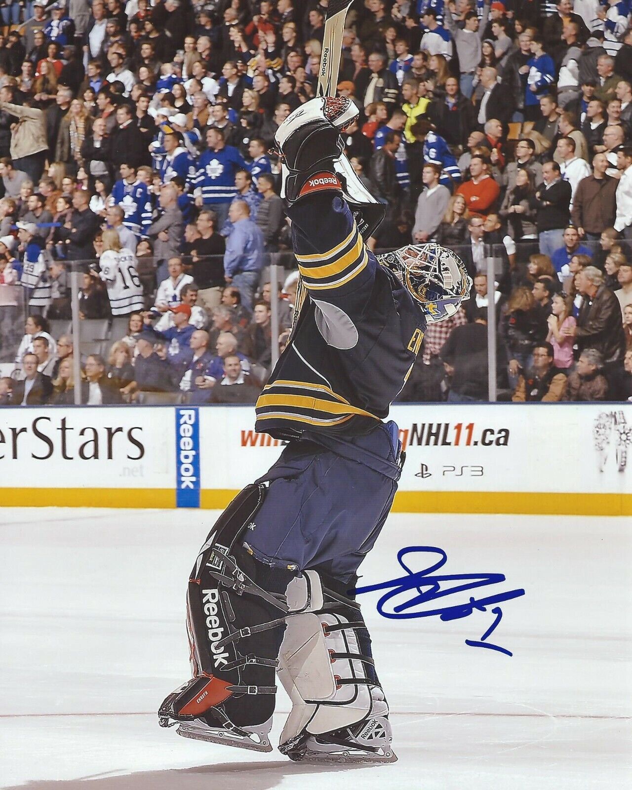 Jhonas Enroth Signed 8x10 Photo Poster painting Buffalo Sabres Autographed COA