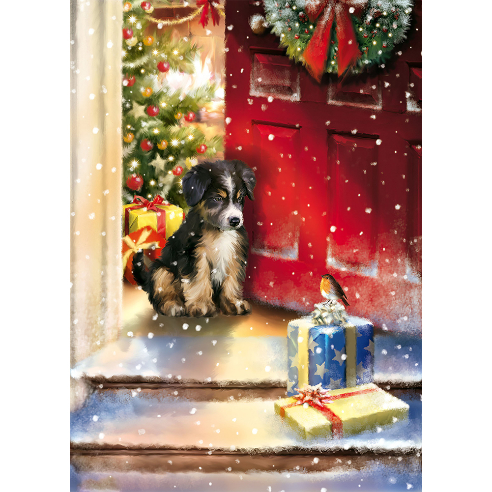 

Christmas Puppy - Round Drill Diamond Painting - 30*40CM, 501 Original