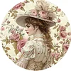 (40*40cm)Retro Girl - Full Round Drill Diamond Painting
