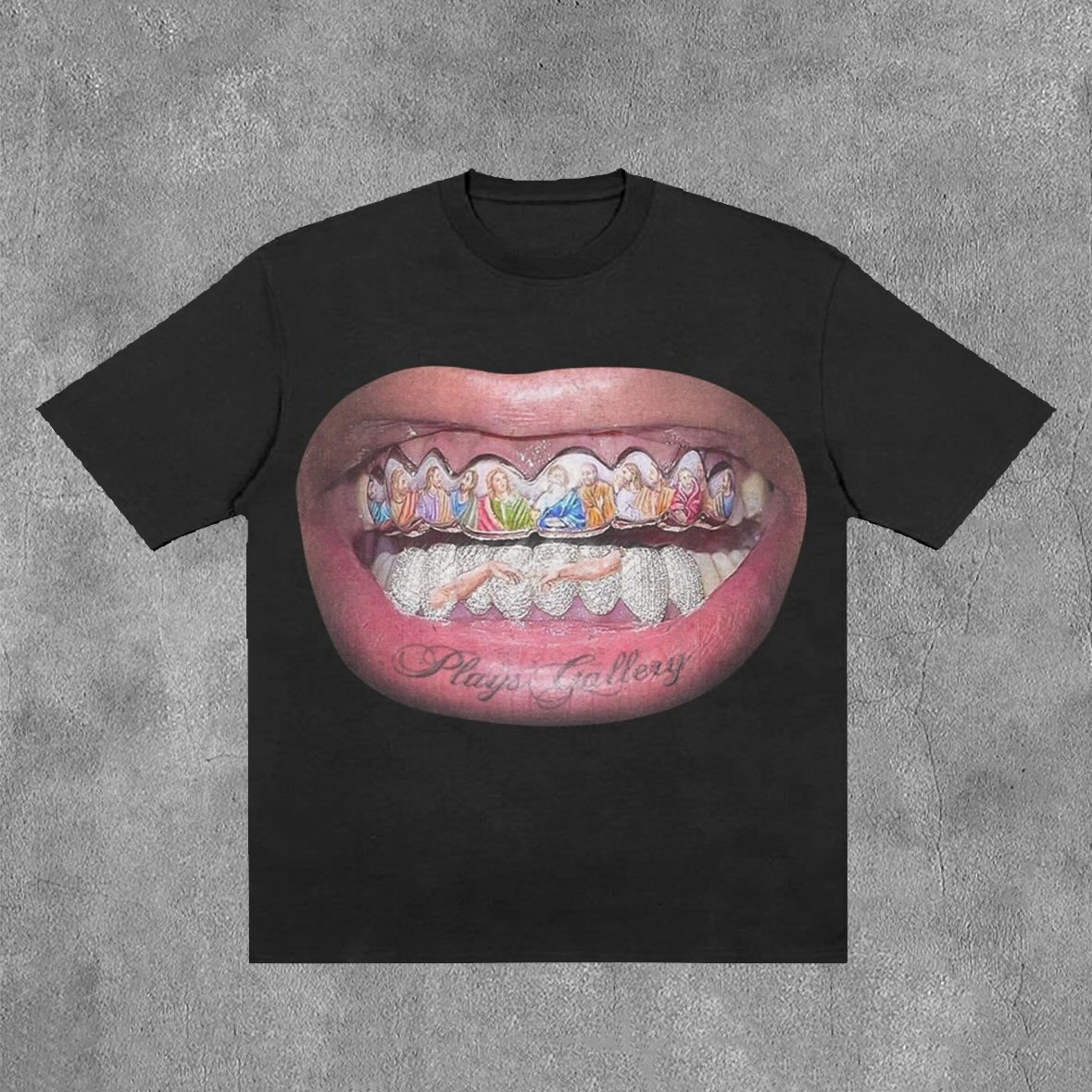 Sopula Unisex Mouth & Letter Print T-Shirt - SOPULA
