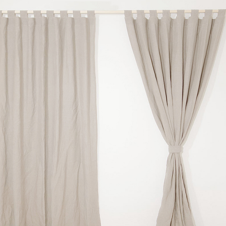 1panel | Tab Top Linen Curtains-ChouChouHome