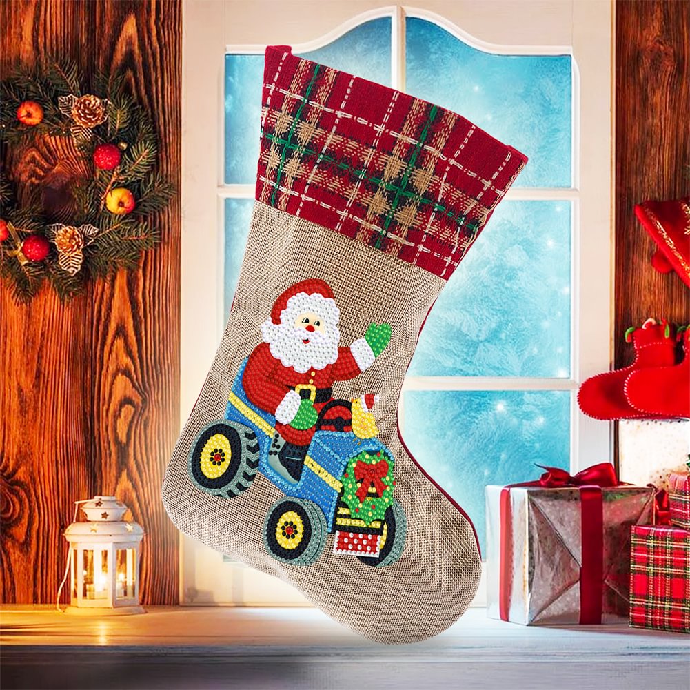 Flannelette Santa Claus Stockings Decorative Stocks Cute for Gift