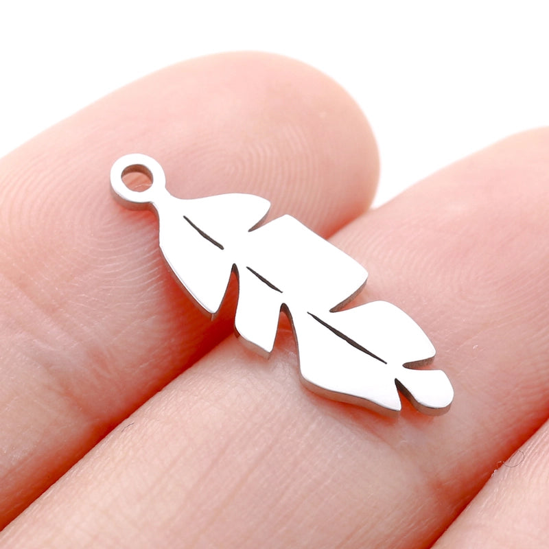 5 PCS/Package 304 Stainless Steel Leaf Four Leaf Clover Ginkgo Leaf Pendant Jewelry Accessories