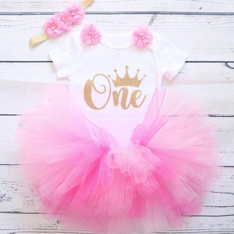 1 Year Baby Girl Clothes Unicorn Party tutu Girls Dress Newborn Baby Girls 1st Birthday Outfits Toddler Girls Boutique Clothing 1103-1
