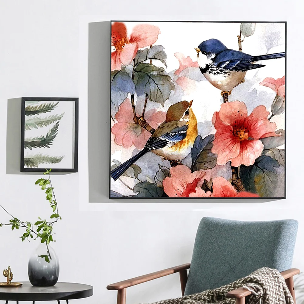 Diamond Painting - Full Round Drill - Flowers Birds(30*30cm)