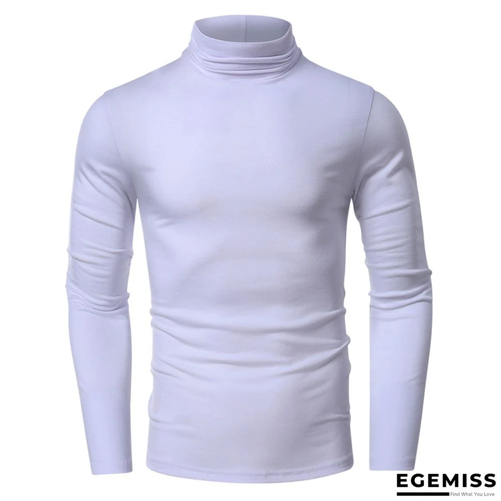 High Collar Bottom Shirt Long Sleeve T-shirt Slim Man | EGEMISS