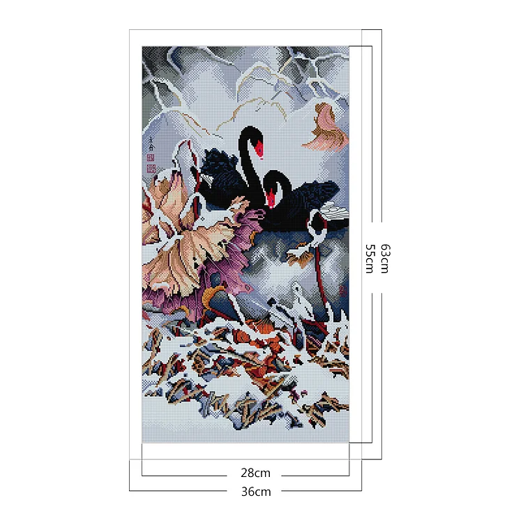 Swan Stamped & Counted Cross Stitch Kits for Beginners 11CT 