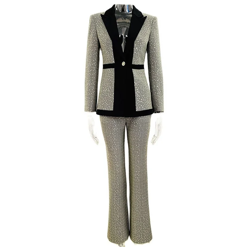 Nigikala Nigikala 2025 Hot Star Temperament Lyze Small Lattice Platter Trouser Suit Two Sets