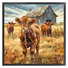 (US Only)Cattle Printed Cross Stitch Kit 40x40cm DIY 14CT Thread Art Needlework Decor