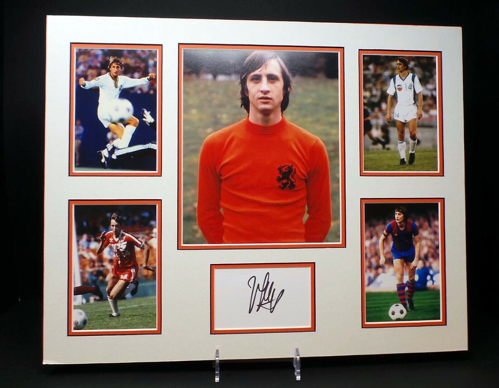 Johan CRUYFF Signed Mounted 20x16 Photo Poster painting Display AFTAL COA Holland Dutch Maestro