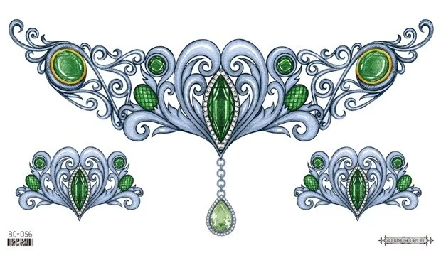 Sdrawing Temporary Tattoo Sticker leaf flower plant black sketch Fake Tatoo Breast Chest Back Belly Flash Tatto For Women Girl