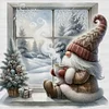 Gnome By The Window In Winter - 14CT Stamped Cross Stitch - 40*40cm