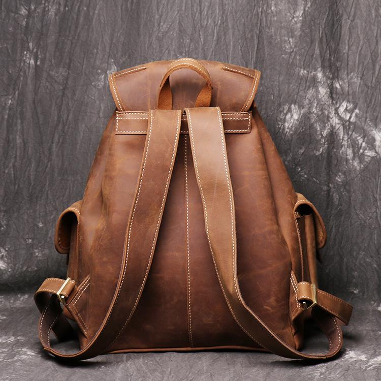 Men's Handmade Leather Travel Backpack
