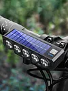 20LED Solar Bicycle Horn Light USB Rechargeable Power Display Bicycle Headlight