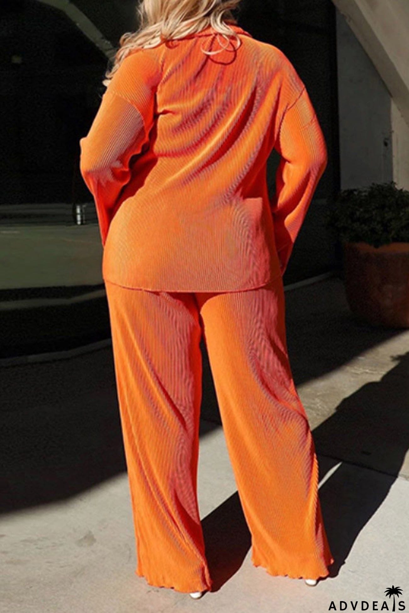 Pleated Shirt Long Pants Suits