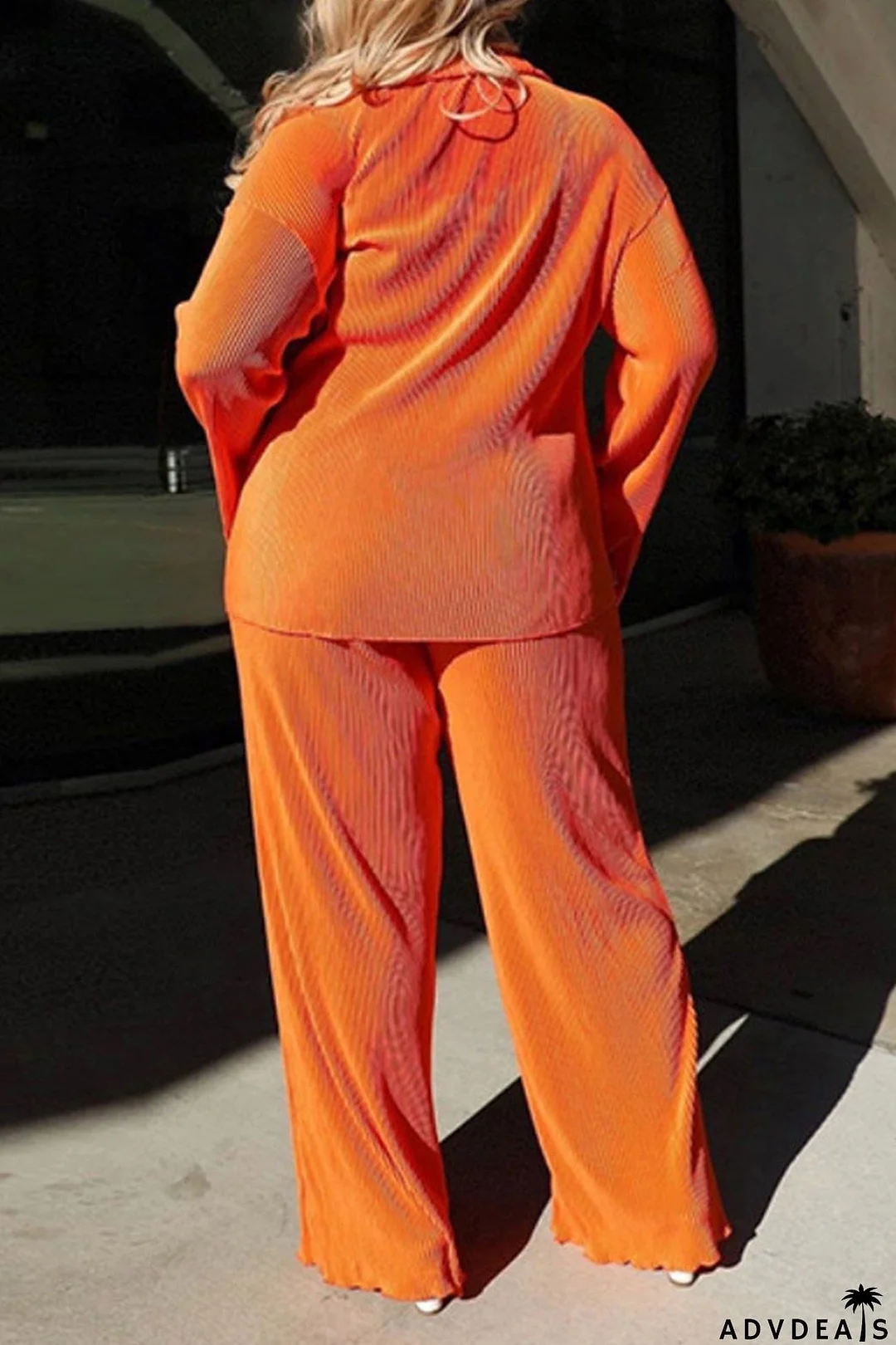 Pleated Shirt Long Pants Suits