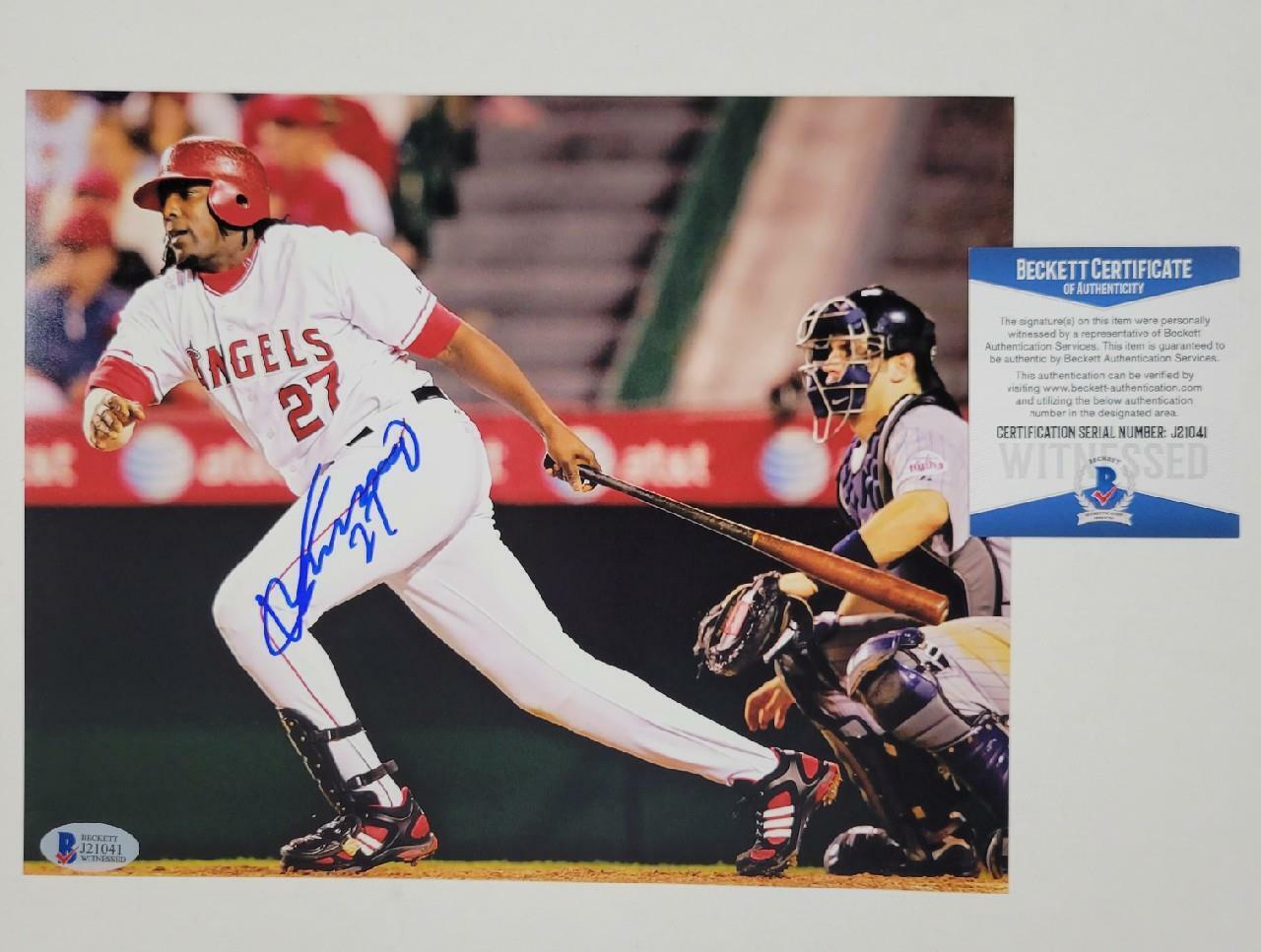 HOF Vladimir Guerrero signed Angels 8x10 Photo Poster painting #1 ~ BAS Beckett Witness COA