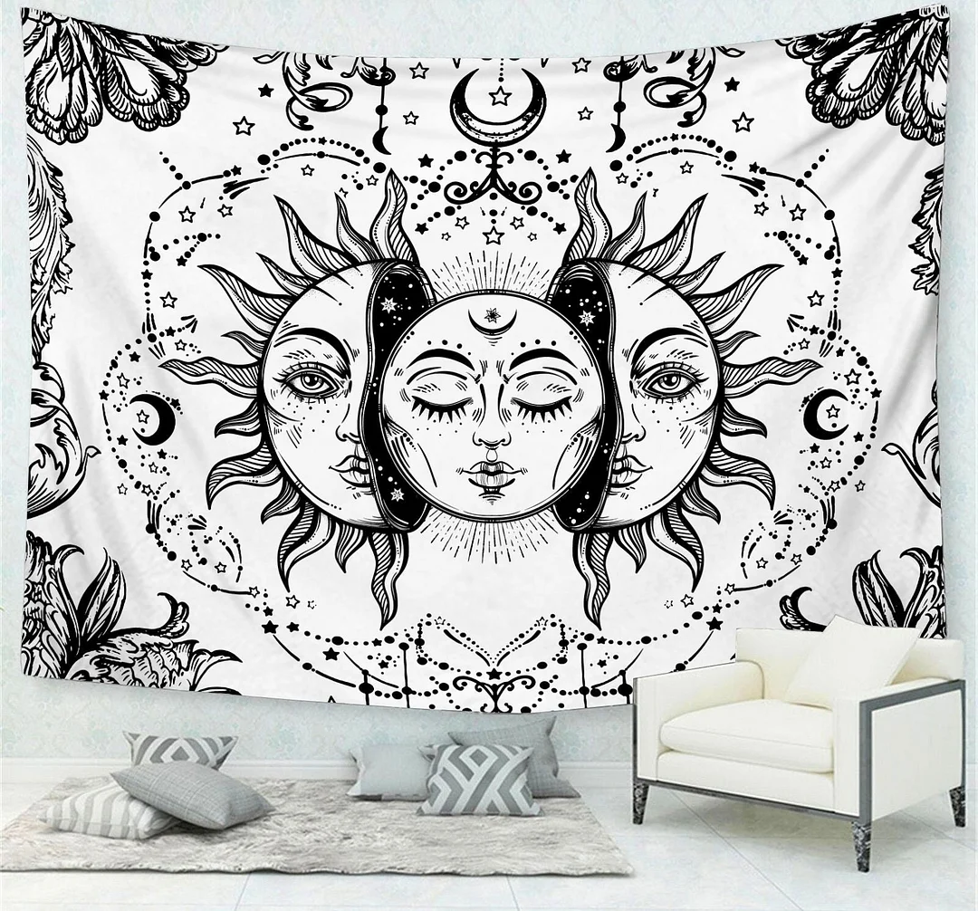 Psychedelic Tapestry For Bedroom Decor 3D Printed Feather Wall Hanging Cloth Tapestry Ancient Religious Totem Travel Camping Mat