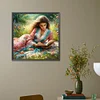 Diamond Painting-DIY Round Part AB Drill Girl Reading Book(45*45CM)