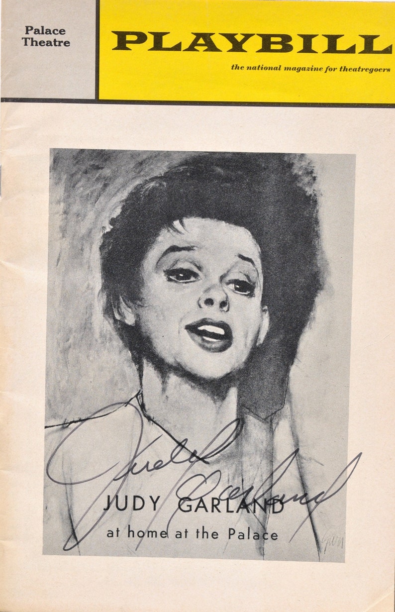 JUDY GARLAND SIGNED 1967 Broadway Playbill wcoa