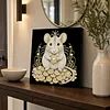DIY Pearl Painting Mouse for Home Wall Decor with Frame(30x30cm)