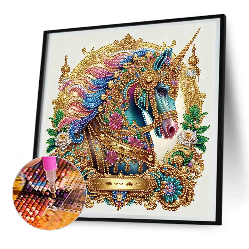 Diamond Painting - Partial Special Shaped Drill - Unicorn(Canvas|30*30cm)