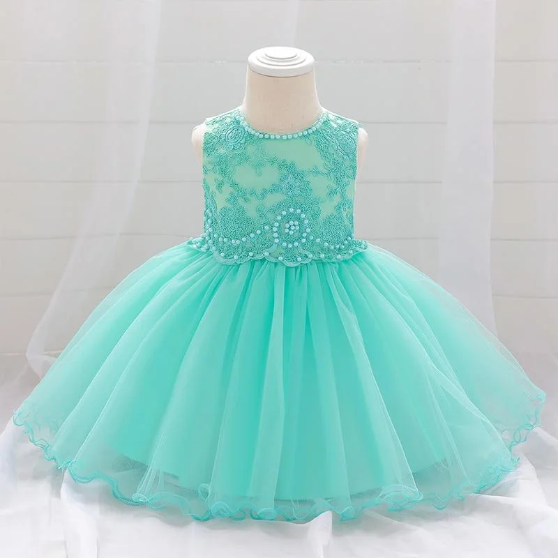 2021 Beading Newborn First Birthday Dress For Baby Girl Clothes Dress Flower Lace Princess Dresses Party Child Clothing 24 Month