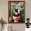 Diamond Painting-5D Full Round Drill Toilet Cat
