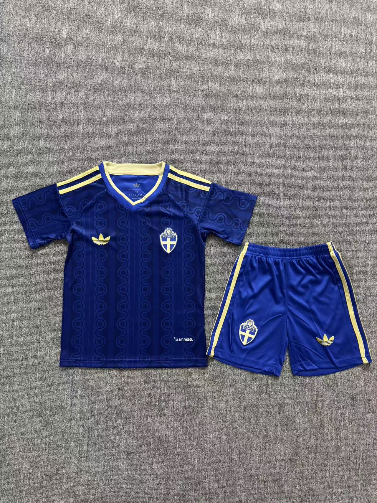 2026 Kids Size Sweden National Team Away Football Shirt 