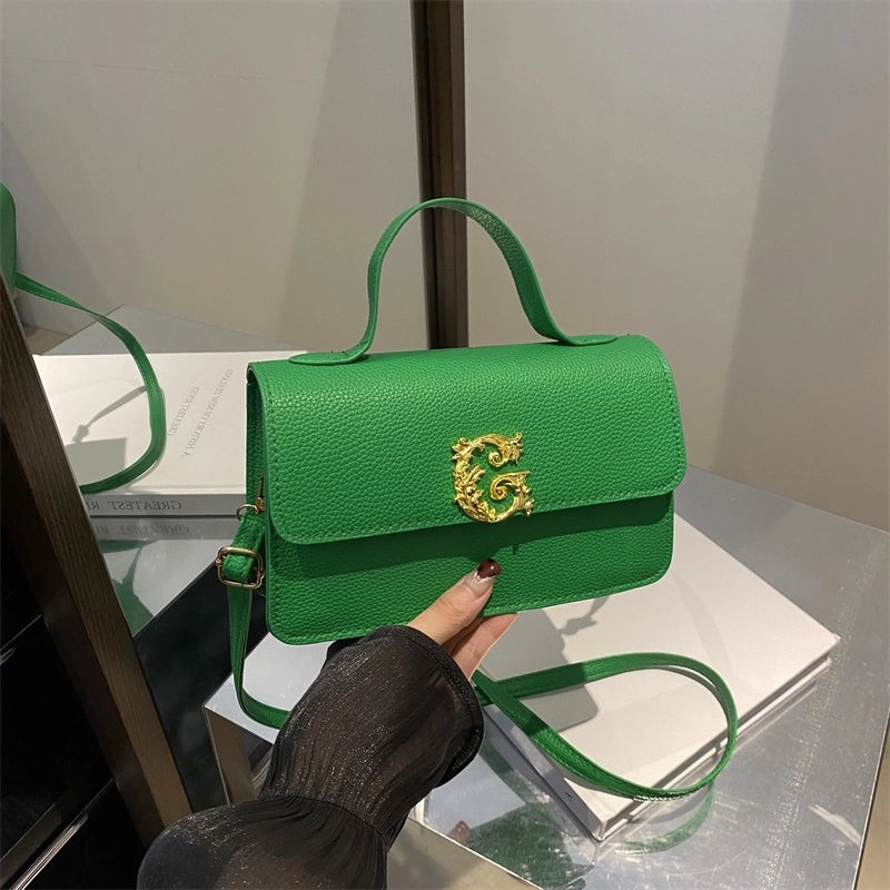 Women’s Pu Leather Solid Color Streetwear Square Magnetic Buckle Shoulder Bag Handbag Crossbody Bag