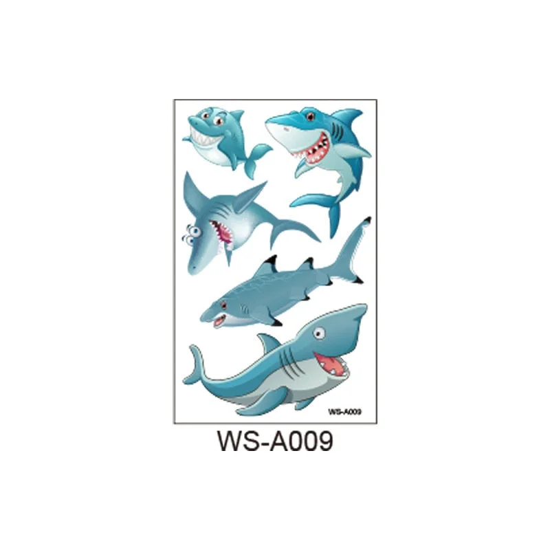 New children's shark tattoo stickers cute animal party cartoon reward children's arm temporary tattoo stickers