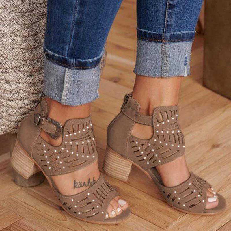 Women Cut-out Slip-on Booties