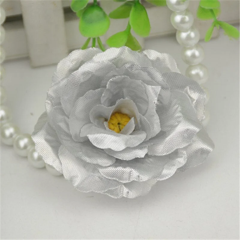 10pcs/lot 7cm Large Gold Silk Artificial Rose Flowers Head For Home Wedding Decoration DIY Craft Scrapbooking Supplies