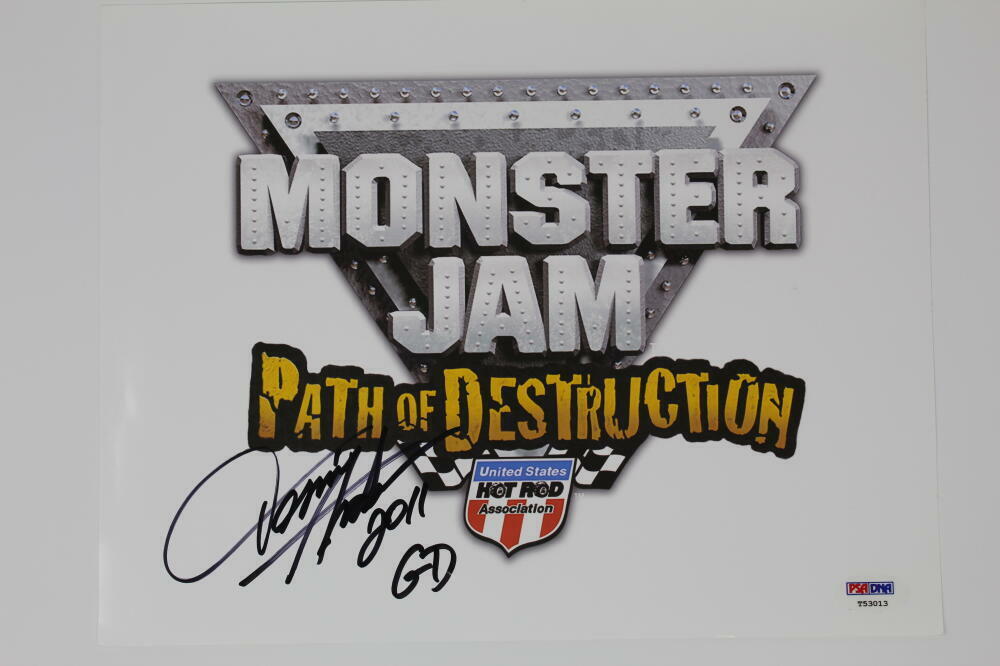 DENNIS ANDERSON SIGNED AUTOGRAPH 8x10 Photo Poster painting GRAVE DIGGER MONSTER TRUCK JAM F PSA