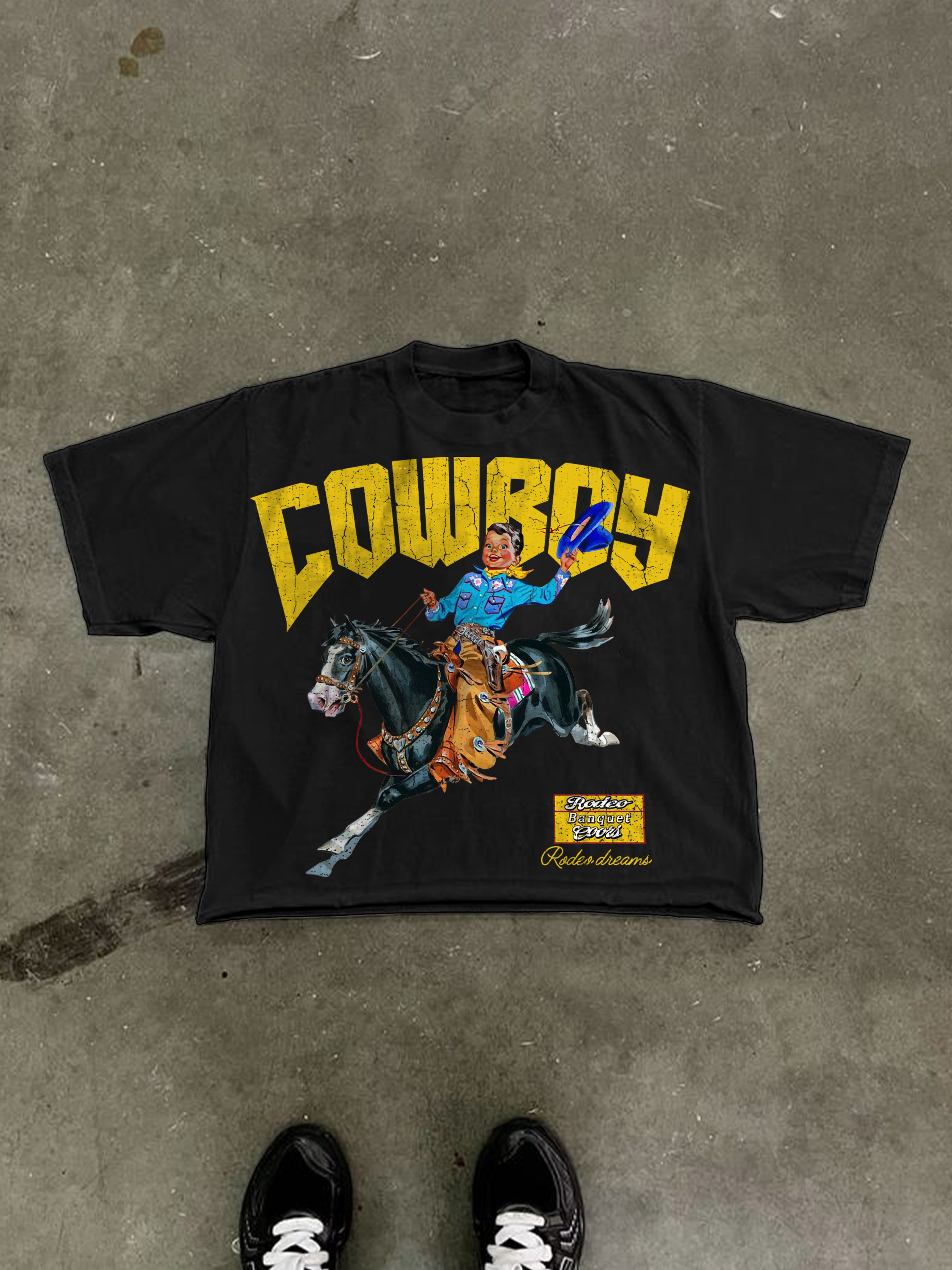 Cowboy Rodeo Dreams Print Cropped T-shirt