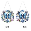 (Upgrade Size)DIY Double Sided Effect Diamond Painting Hanging Pendant Kit (Flower Butterfly)