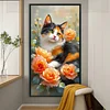Diamond Painting - Full Round Drill - Cat and Flowers(Canvas|40*70cm)