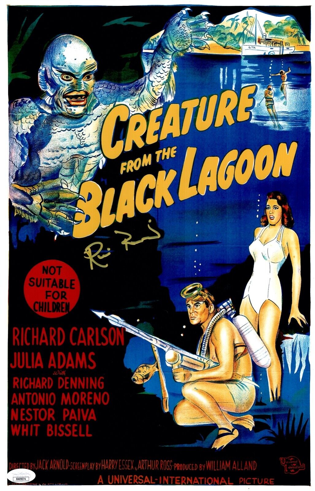 RICOU BROWNING Signed 11x17 Photo Poster painting CREATURE FROM BLACK LAGOON Autograph JSA COA