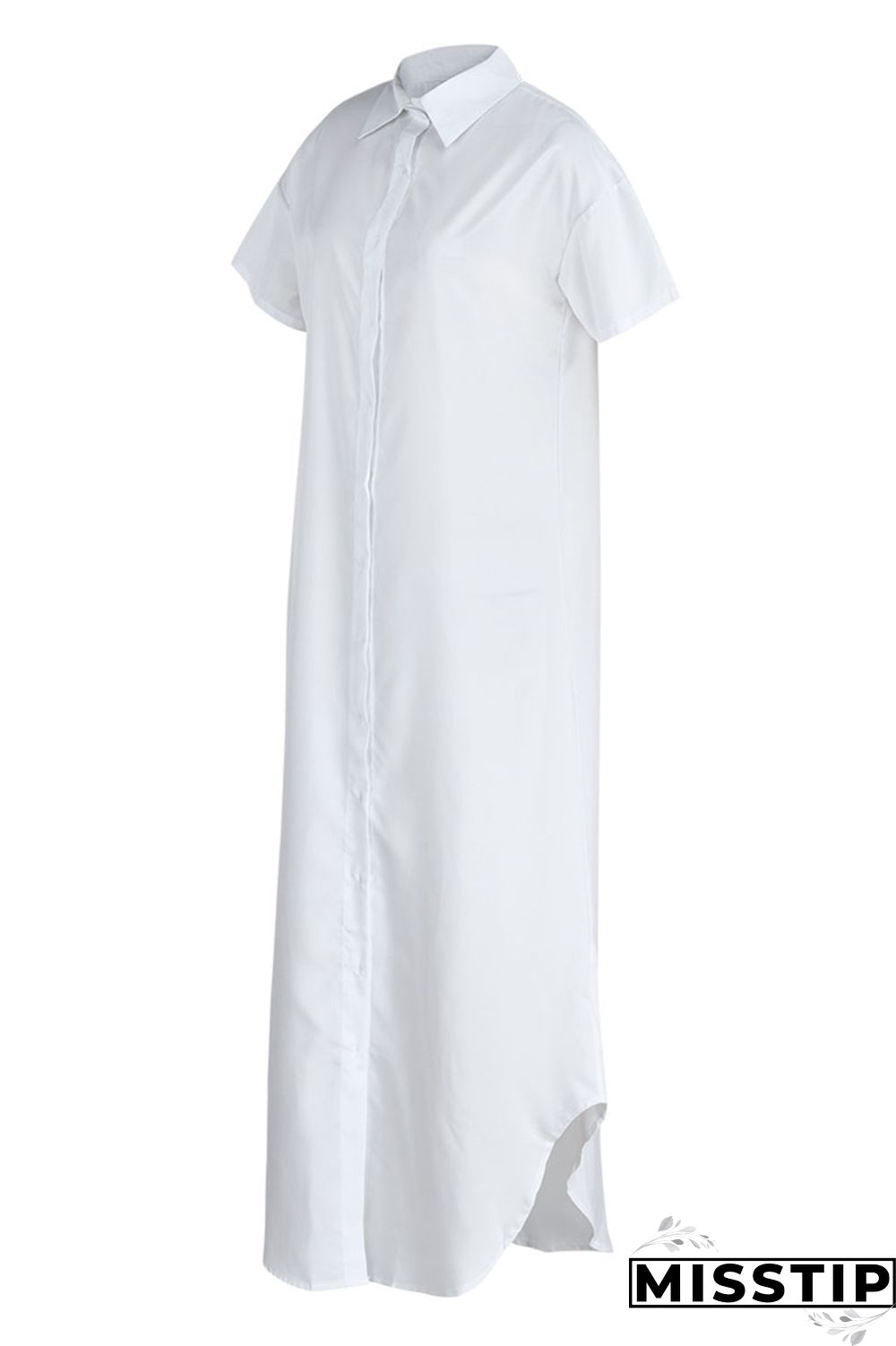 Rose Red Casual Solid Patchwork Buckle Turndown Collar Shirt Dress Dresses