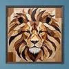 Lion full DIY 5d rond drill diamond dots peintures arts artistiques 15,75 x 15,75 in diamant cristal kits de peinture &agrave; strass pour adultes/d&eacute;butants, id&eacute;e cadeau d&eacute;coration murale