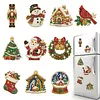 10PCS DIY Pearl Diamond Painting Christmas Fridge Magnets, Sparkling Rhinestone Refrigerator Magnet Craft Kit for Home Decor & Gifts