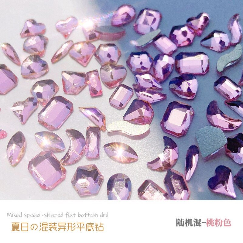 Applyw Nail Parts Mixed Rhinestone Crystal AB 3D Charm Luxury Nail Art Flatback Gems for Nail Decor Glitter DIY Nail Stones