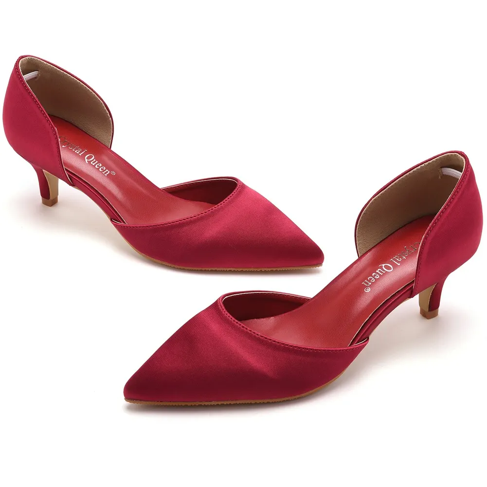 Breakj Breakj Cm Fine Tip Pointed Sandals Low Heel Low-Size Single-Shoe Women's Two-Siped Hollow Women's Shoes Wedding Shoes
