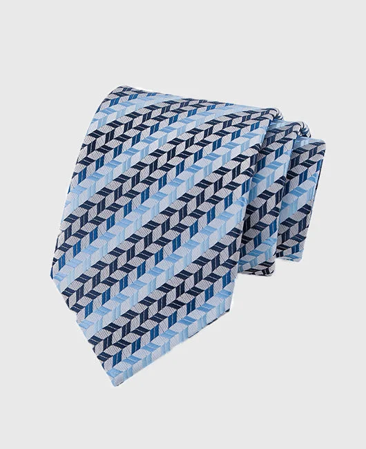 Business Plain Geometric Print Jacquard Tie Okaywear
