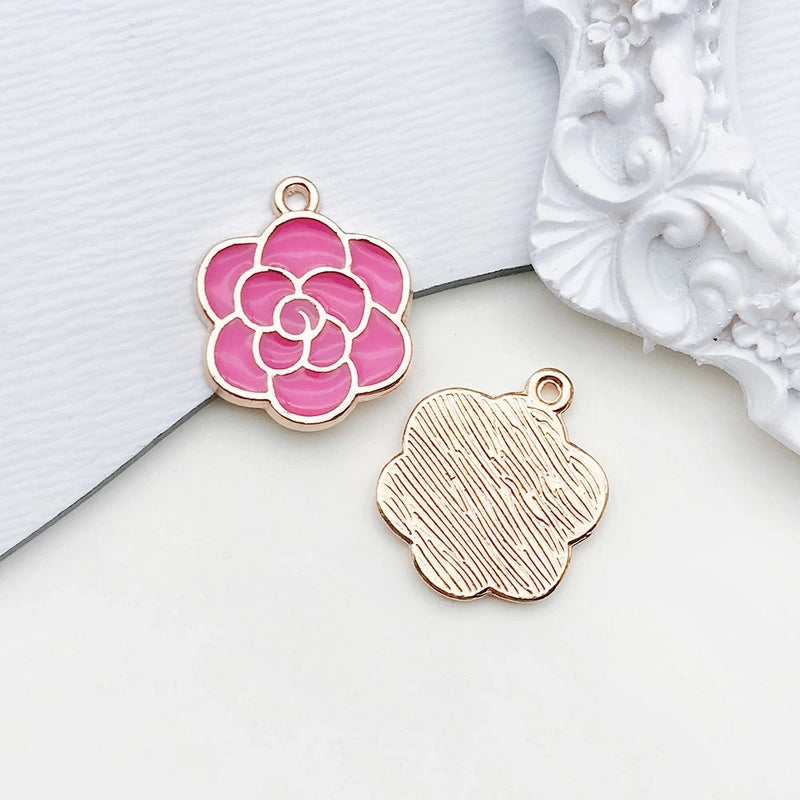 1 Piece 17 * 21mm Zinc Alloy Heart Shape Flower Pendant Jewelry Accessories