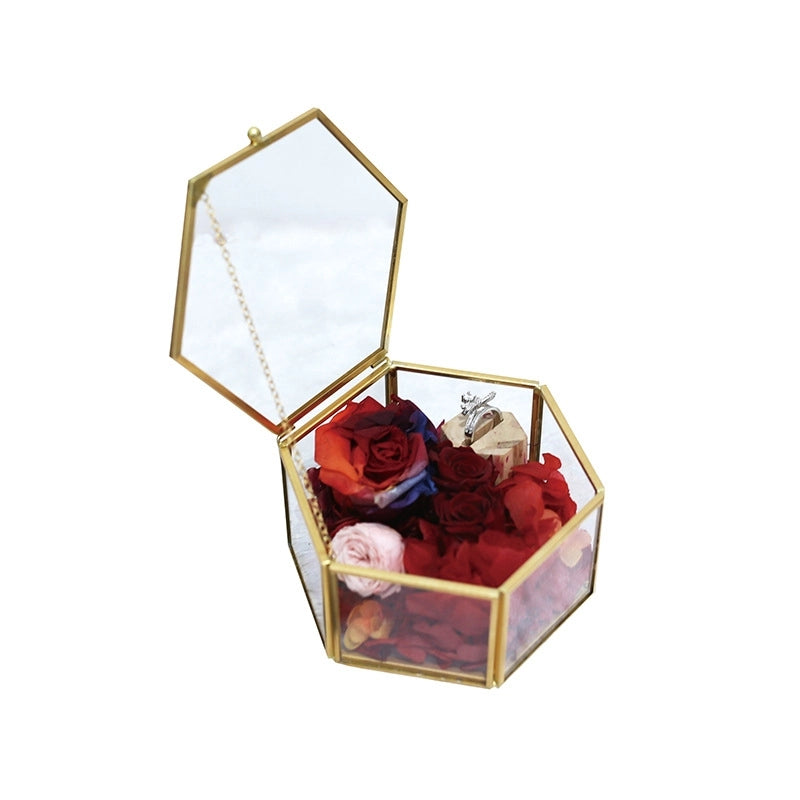 1 Piece Glass Copper Elegant Minimalist Wedding Banquet Geometric Jewelry Boxes