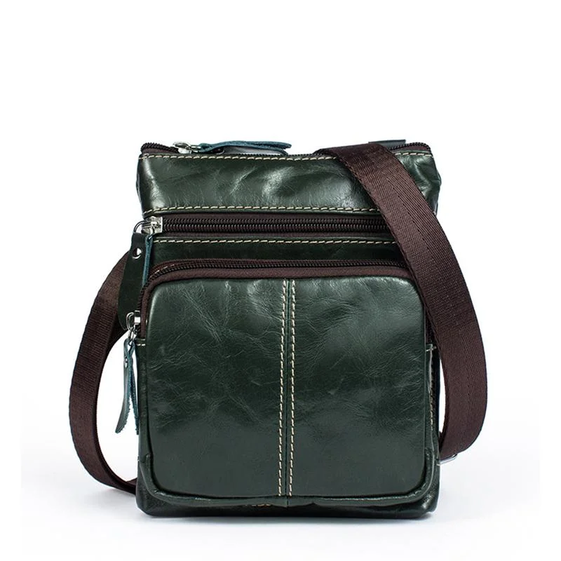 Mens Vintage Large Capacity Messenager Bags Casual Leather Shoulder Bags