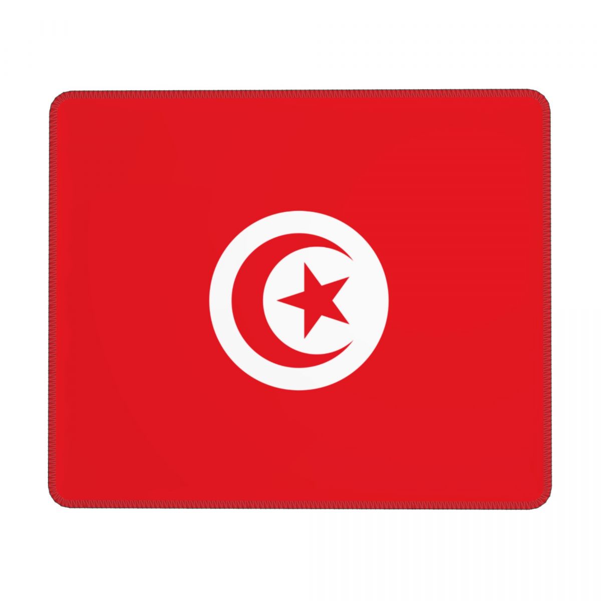 Tunisia Flag Square Rubber Base MousePads