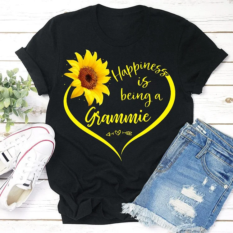 happiness is being a Grandma T-shirt Tee -03474-Annaletters