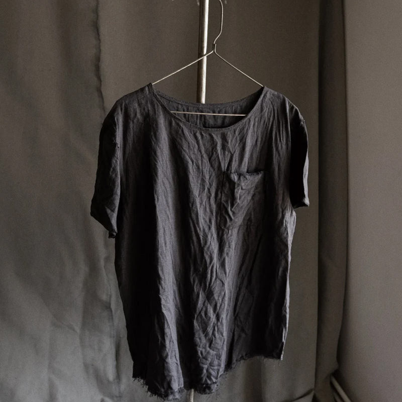 Men's Dark Gray Linen T-Shirt